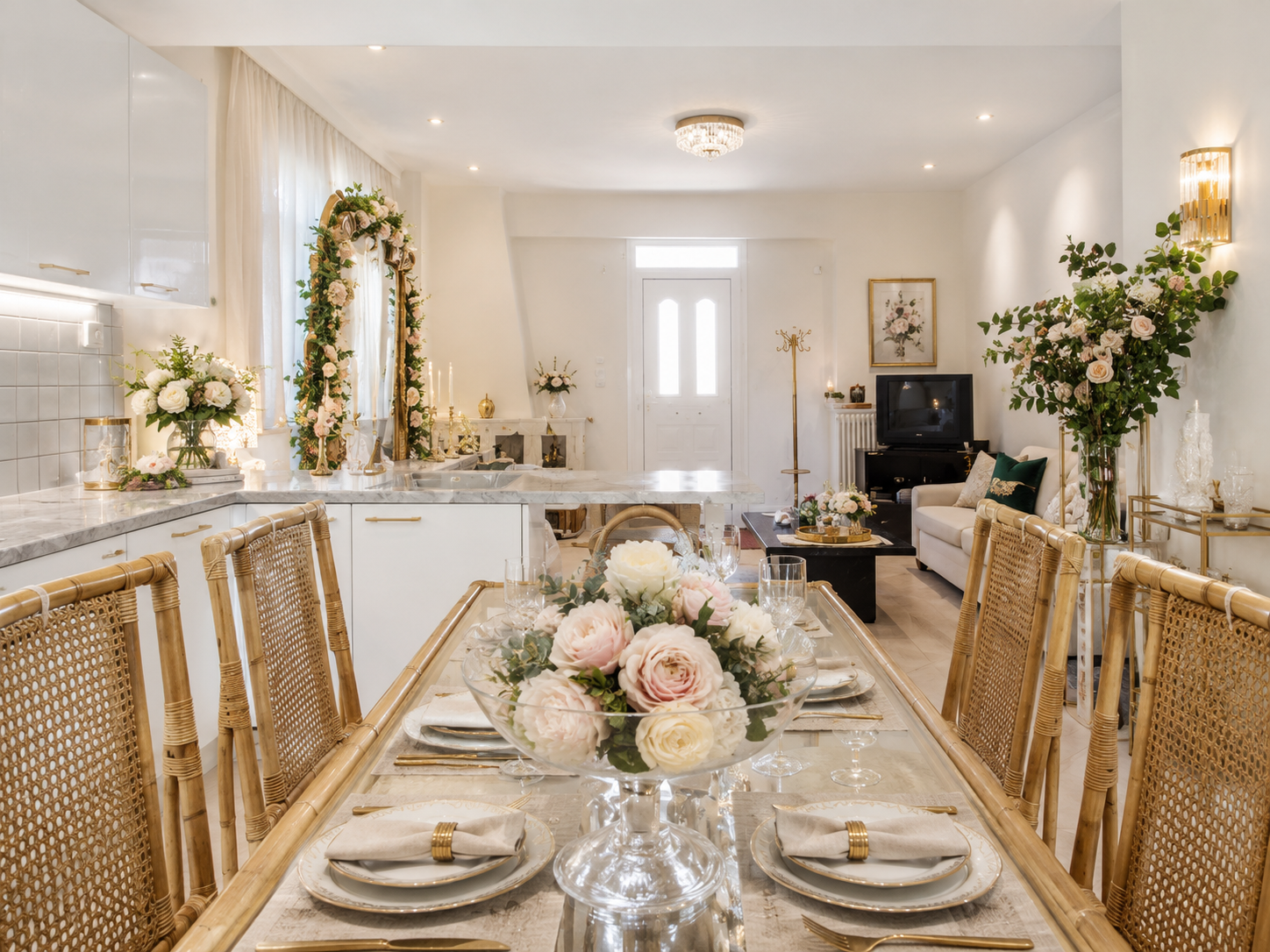 Serviced apartment living space